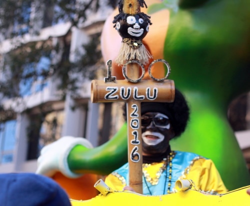 The Krewe of Zulu rolls on St. Charles Avenue. (Robert Morris, UptownMessenger.com)