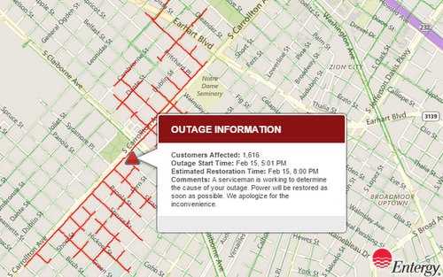 (map via Entergy, 5:05 p.m. Monday)