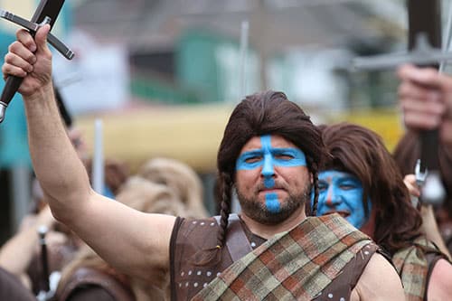 The Braveheart Warriors march down Magazine in the 66th annual Irish Channel St. Patrick's Day Parade on Saturday, March 12. (Zach Brien, UptownMessenger.com)