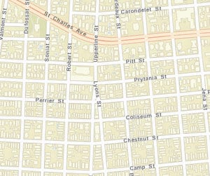 Tuesday's robbery was at Lyons and Perrier streets.(not yet included on NOPD crime maps)