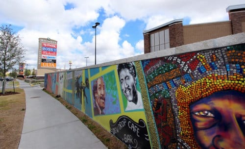 The mural adjacent to the new Magnolia Marketplace retail center on South Claiborne. (photo via City of New Orleans)