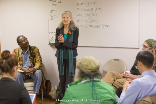Jill Stein, the Green Party candidate for President, speaks to the party's Louisiana state convention in 2014 in New Orleans. (Photo courtesy of Bruce France, brucefrance.com)