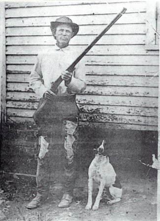Josh Pellerin's great-great-grandfather, Charles Pellerin, with his hunting dog. (photo courtesy of Josh Pellerin)