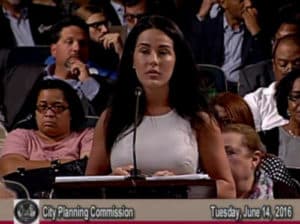 Hillary Barq speaks to the City Planning Commission on Tuesday, June 14. (via City of New Orleans)