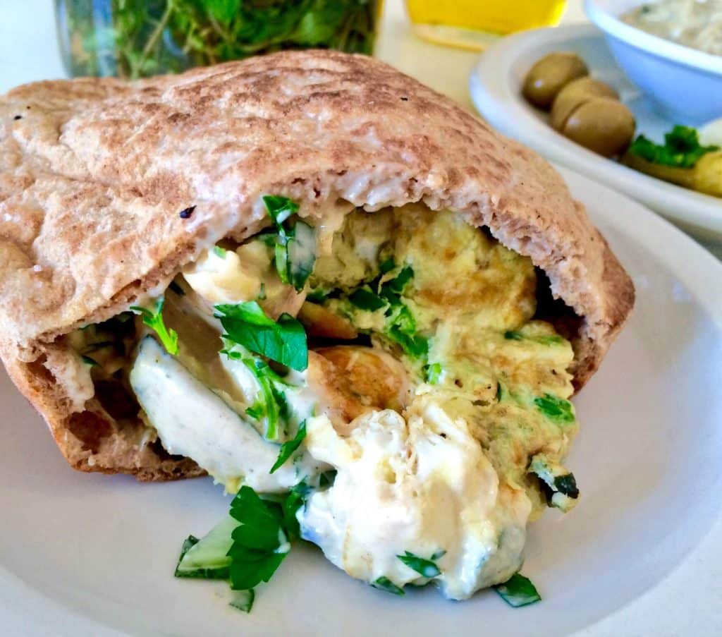 Green Herb Omelet in Wheat Pita (Kristine Froeba)