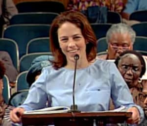 Emily Arata, then deputy mayor, addresses the New Orleans City Council on behalf of Mayor Landrieu in a March 2015 meeting. (via City of New Orleans)