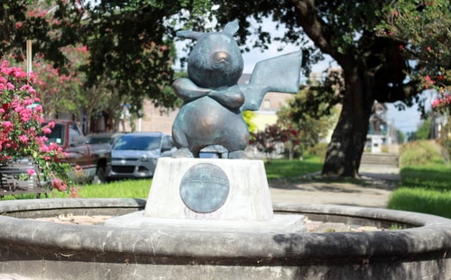 The Pikachu statue stands guard over Terpsichore Street, in the same block as the "Birth of the Muse" statue on Prytania. (Robert Morris, UptownMessenger.com)
