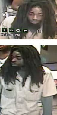 Two views of the suspect in the Olive Street robbery (via NOPD)