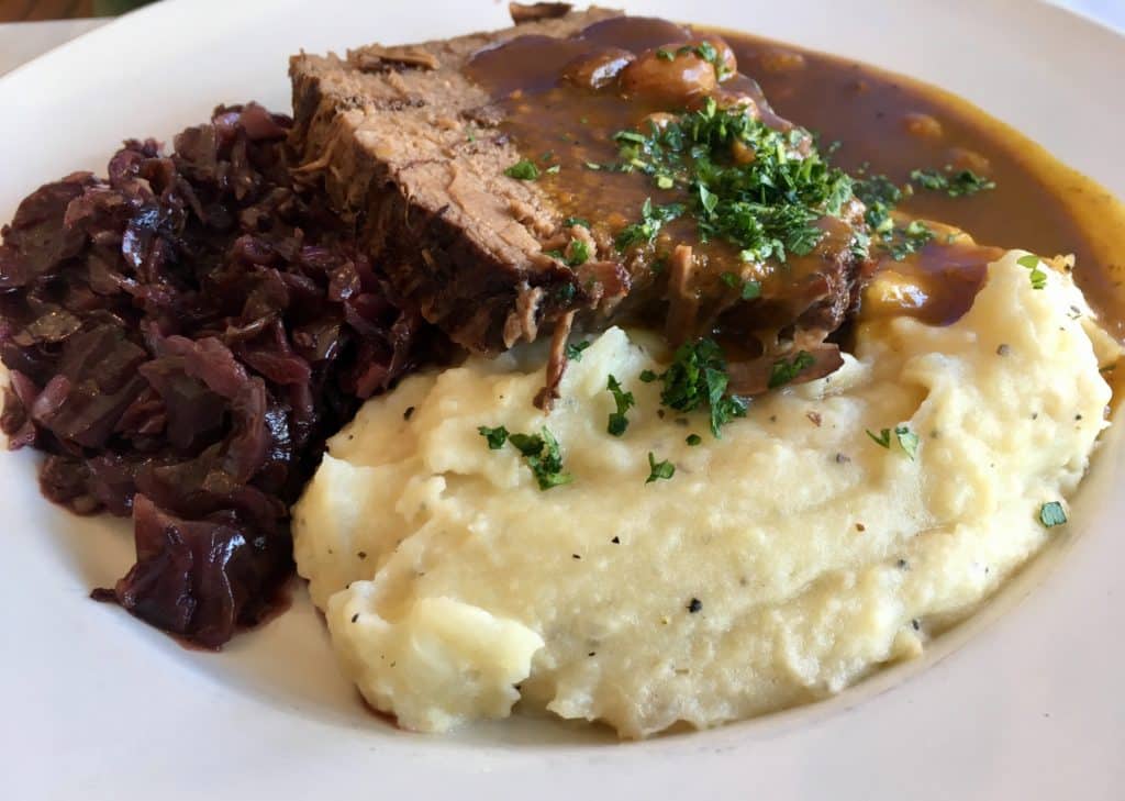 Canal Street Bistro Sauerbaten with RotKraut and Kartoffelbrie Kristine Froeba)