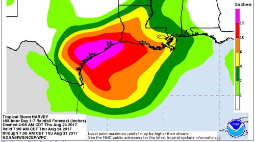 Tropical Storm Harvey Could Bring Heavy Weekend Rain